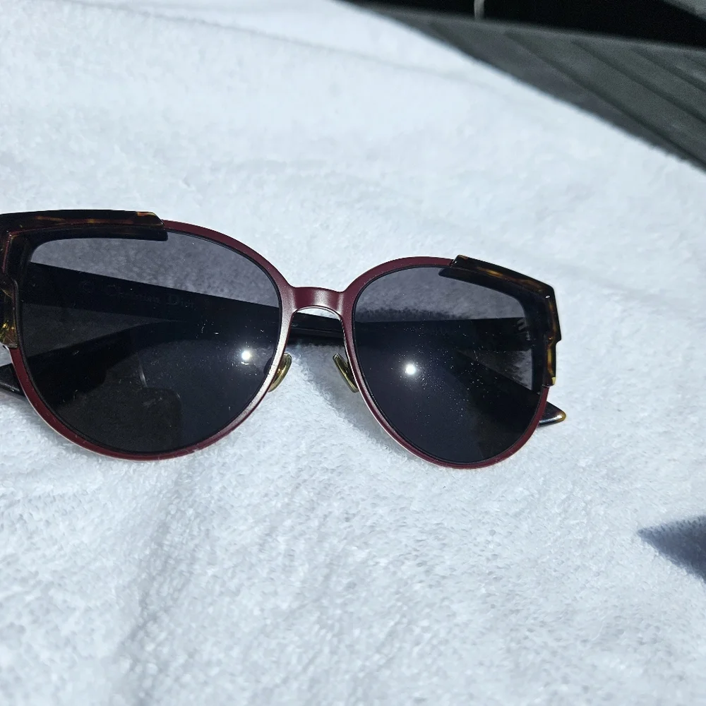 CHRISTIAN‎ DIOR WILDLY DIOR/S P7L-Y1 RED HAVANA/GRAY SUNGLASSES AUTHENTIC